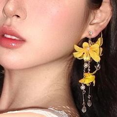 Accessories (28) Stud Earrings Artificial Yellow Flower Bloosm