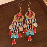 Accessories (38) Hook Earrings Bohemia Ethnic Dangle Red