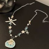Accessories (54) Necklace Blue Tone Shell Starfish
