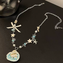 Accessories (54) Necklace Blue Tone Shell Starfish