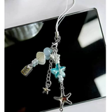 Accessories (60) Mobile Phone Cellphone Star Blue Tone Wrist Strap