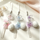 Accessories (61) Mobile Phone Cellphone Strap Fur Pom (3 Colours)