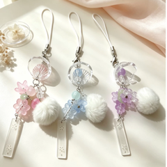 Accessories (61) Mobile Phone Cellphone Strap Fur Pom (3 Colours)