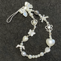 Accessories (62) Mobile Phone Cellphone Strap White Tone