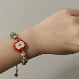 Accessories (64) Adjustable Waxed Cord Bracelet Ceramic Apple