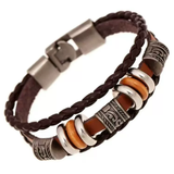 Accessories (72) Unisex Multi-Layered Brown Ethic Leather Bracelet