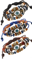 Accessories (74) Adjustable Multi-Layered Ethic Leather Bracelet Eye