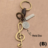 Accessories (77) Keychain Brown Leather Metal Treble Clef Music Symbol (4 Styles)