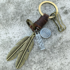 Accessories (84) Keychain Metal Bronze Leather