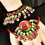 Accessories (92) Chinese Yunnan Ethic Fabric Bracelet Jingle Bells (4 Colours)