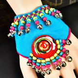 Accessories (92) Chinese Yunnan Ethic Fabric Bracelet Jingle Bells (4 Colours)