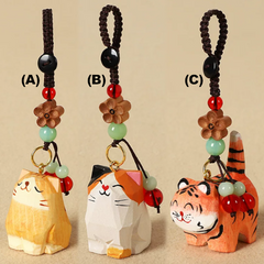 Bag Charms (181) Wood-Curved Cats Car Accessories (5 Styles)