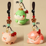 Bag Charms (183) Wood-Curved Pig Snake Fox Car Accessories (6 Styles)