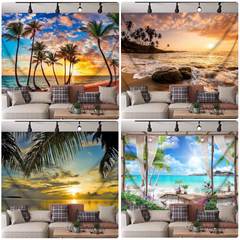 Decorative Fabric Tapestry Beach Sunset (4 Styles) Hanging Wall Art