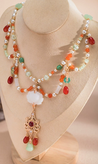 Accessories (150) Lotus Chinese Style Pendant Necklace
