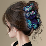 Hair Accessories (162) Large Dark Tone Embroidery Butterfly Hair Claw Hairclip