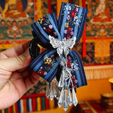 Hair Accessories (172) Large Hair Clip Silver Butterfly Embroidery Ethic Hair Claw Hairclip with Tassel