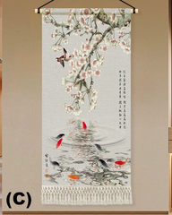 Zen-Inspired Song Dynasty Style Printed Decor Fabric Tapestry (6 Styles) Hanging Wall Art (Copy)