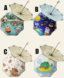 2 x Round Corners Folding Umbrellas for Kids