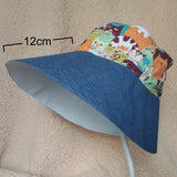 12cm Big Brim Summer Sun Hat (Happy Cats Print) 闊邊太陽帽/遮陽帽/防曬帽 (開心卡通貓圖案)