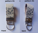 Handmade Key Fob Cute Cat Hand-painted Simple Stencil Art