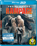 Rampage 末日困獸戰 2D + 3D Blu-Ray (2018) (Region A) (Hong Kong Version)