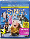 Sing 2D + 3D Blu-Ray (2016) 星夢動物園 (Region A) (Hong Kong Version) 2 Disc