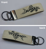Zebra Pleco (L236) Freshwater Aquarium Tropical Fish Hand-made Key Fob Hand-printed Stencil Art