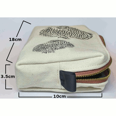 Hand-Printed Silhouette Stencil Art (Aquarium Freshwater Fish Discus) Original Design Accessory Organizer, Zipped Storage Bag, Block Pouch