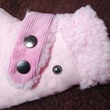 Adjustable Snap Buttons Autumn/Fall Winter Fingerless Hand Warmers (Pink Corduroy + Faux Sherpa) 啪鈕可調較鬆緊, 秋冬露指手套 (粉紅色燈芯絨+羊羔絨)