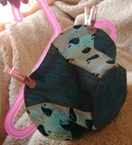 Cute Handmade Bucket Hat, Sun Hat (Cotton Linen Blue Whale Print + Lightweight Denim + Cotton Lining)