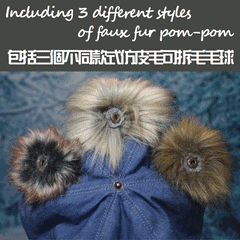 Blue Denim + Faux Sherpa Winter Unisex Style Beanie Crochet Hat for Toddlers, Kids, Adults 男女合用款式秋冬季帽子 (藍色牛仔布+羊羔絨)
