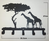 Stylish Metal Art Decor Wall Mounted Clothes Hook Hanger (Giraffes)