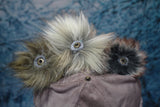 Warm Grey Gray Narrow Corduroy + Faux Sherpa Winter Beanie Crochet Hat for Toddlers, Girls, Women 男女合用秋冬季女裝帽子 (暖灰色幼條燈芯絨+羊羔絨)