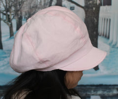 Lightweight Narrow Corduroy (Light Pink) Spring, Autumn Fall Gatsby Hat / Newsboy Cap for Toddlers, Girls and Women 秋冬報童帽 (淺粉色薄料超幼條燈芯絨)