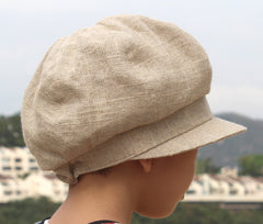 Summer Gatsby Hat / Newsboy Cap for Toddlers, Little Boys or Girls and Adults (Cotton Linen with metallic thread) 夏季報童帽 (金屬線混紡原色棉麻)