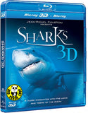 Sharks 2D + 3D Blu-Ray (Jean-Michel Cousteau) (Region Free) (Hong Kong Version)